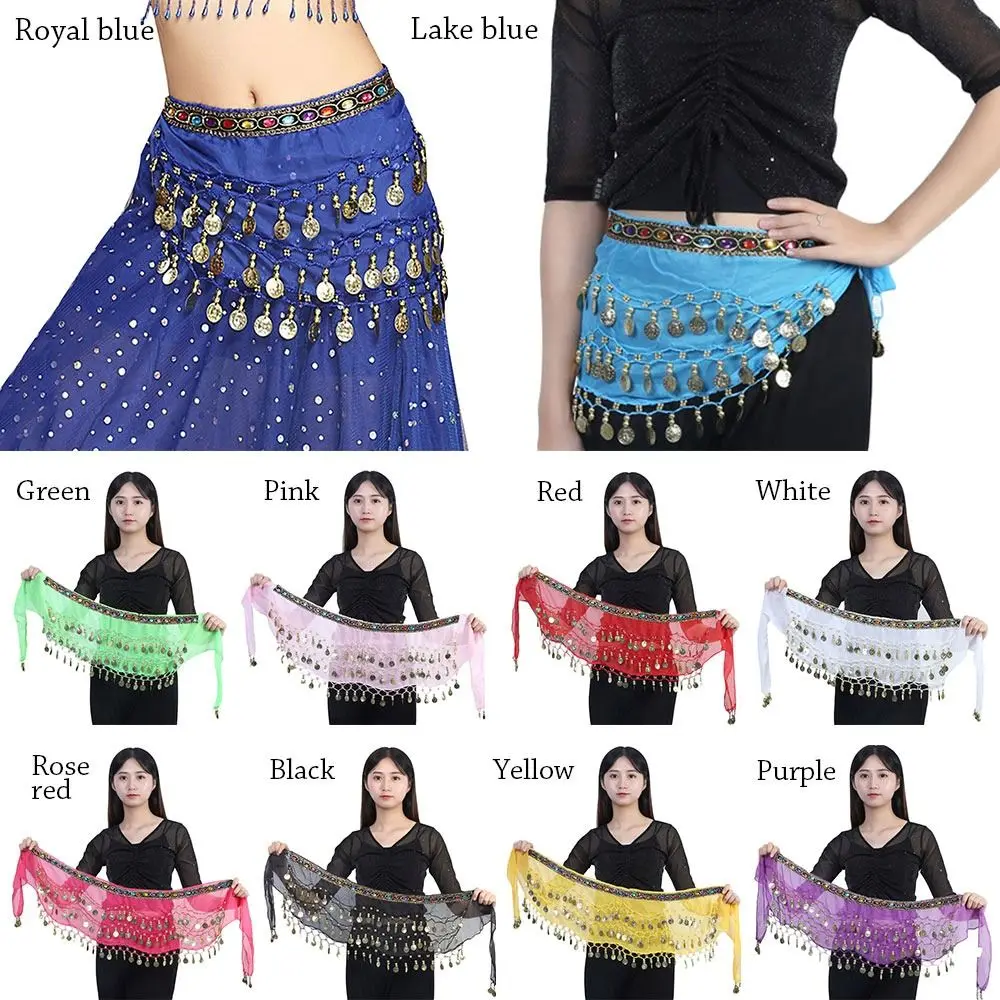 Shiny Tassels Show Costumes Dancer Skirt Waist Chain Belly Dance Belt Hip Scarf