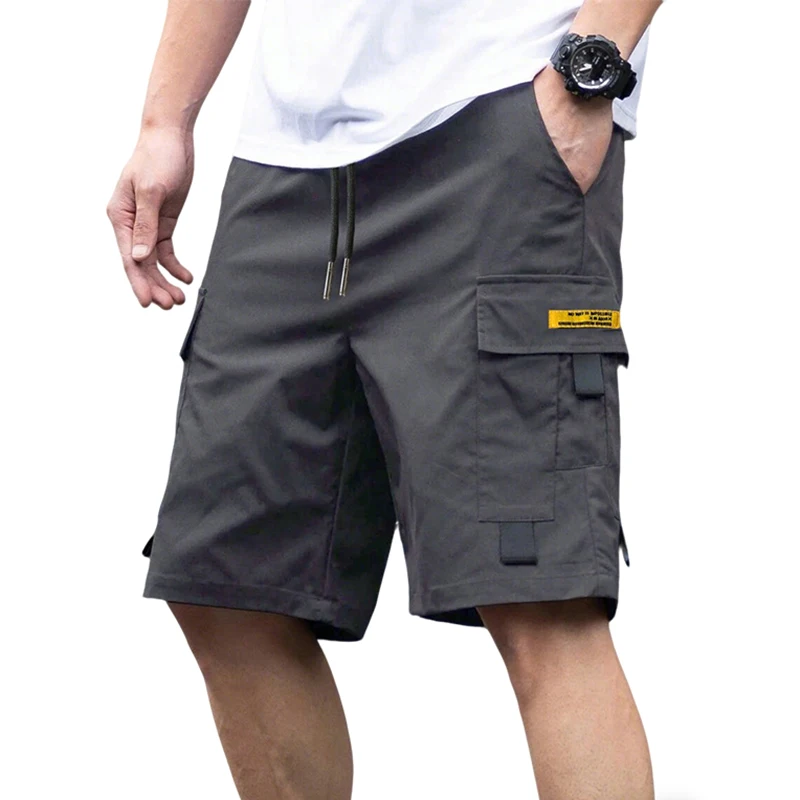 Streetwear Men's Solid Color Cargo Shorts Outdoor Multi-pocket Tactical Pants Men Casual Loose Work Shorts for Climbing Camping