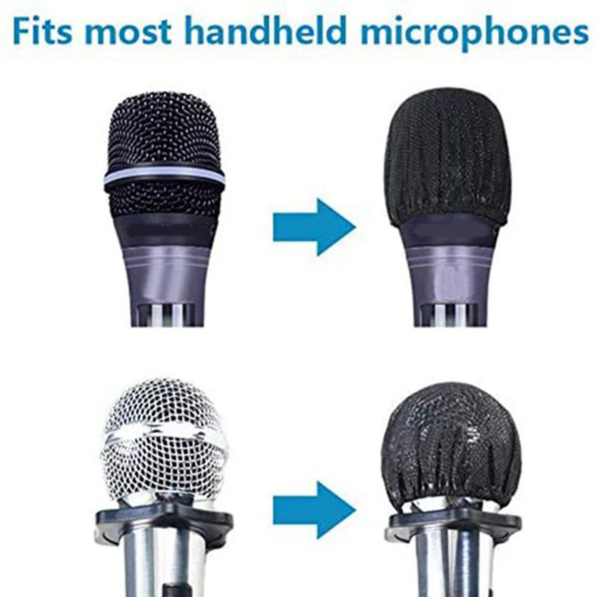 

Excellent-100 Pcs Disposable Microphone Cover Handheld Microphone Protective Cap Musical Microphone Cover For KTV Karaoke Bar,Et