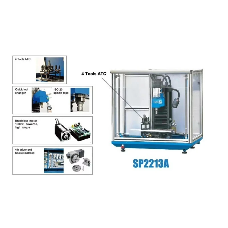 SP2213A CNC Portable Aluminum Processing Mach System Cheap Price Not Micro Cnc Metal Milling Machine Tools