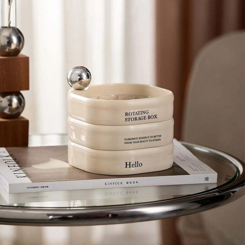 

Поворотная коробка для дисплеев ювелирных изделий, бытовые серьги-органайзеры, чехлы для хранения ювелирных изделий, ожерелья, настольные кольца, чехол для безделушек