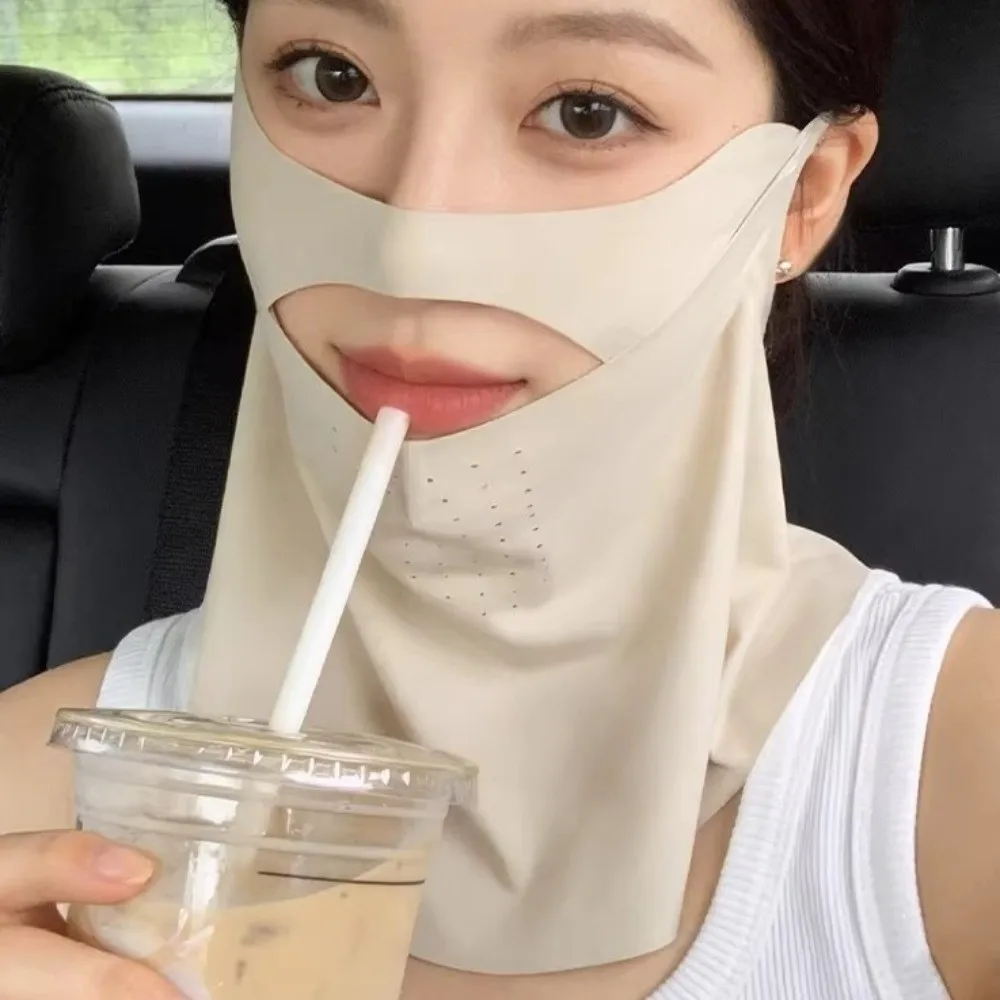 Thin Cabin-style Face Shield Breathable UV-proof Material Neck-protecting Sunshade Can Drink Water Neck Protection Cycling Mask