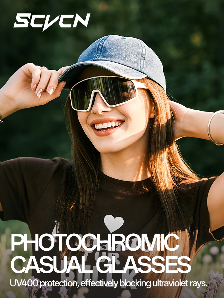 AliExpress SCVCN Photochromic Cycling Sunglasses Men UV400 Eyewear Sports Outdoor MTB Bicycle UV400 Goggles Women Running Hiking Eyewear
