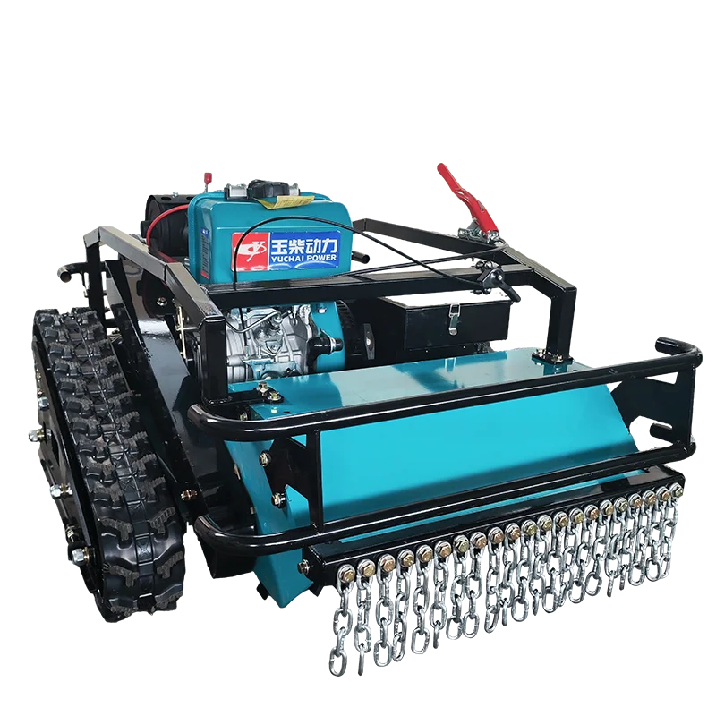 Industrial Dual Purpose Agricultural Diesel Crawler Mower Remote Control New Design For Steep All-Terrain Lawn Care CE