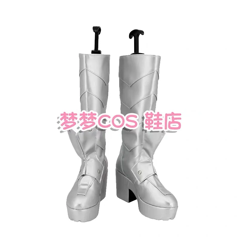 

Anime Kaiju No 8 Kafuka Soshiro Cosplay Shoes White Long Boots for Disguise Leather Boots Halloween Costumes Accessories Custom