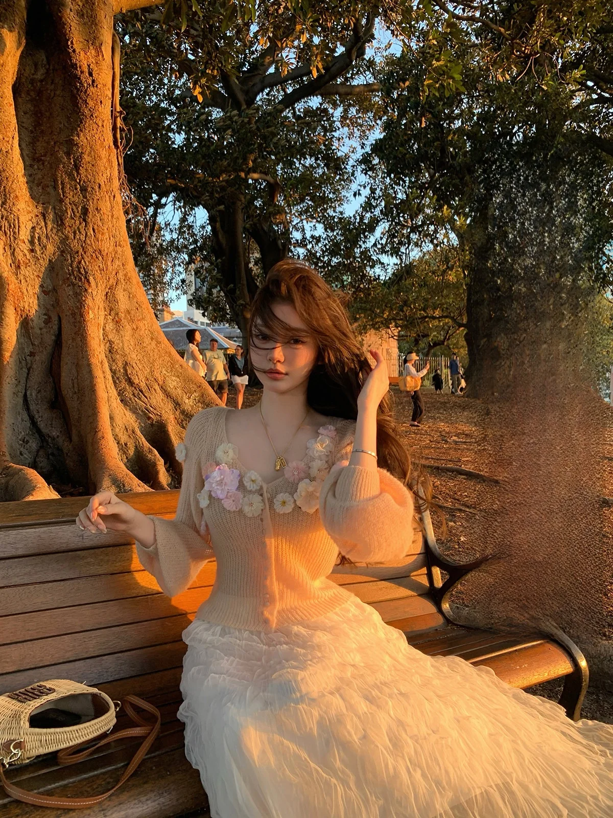 

Вязаный кардиган Chen Jin с 3D-вышивкой и цветочным узором, ручной работы, из шерсти и кашемира, женский, с эффектом весеннего цветения