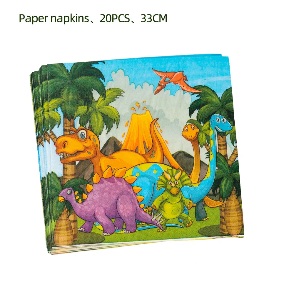 Dinosaur Boy Birthday Party Decorations Disposable Tableware Paper Cup Plate Napkin Tablecloth Balloon Kids Baby Shower Supplies