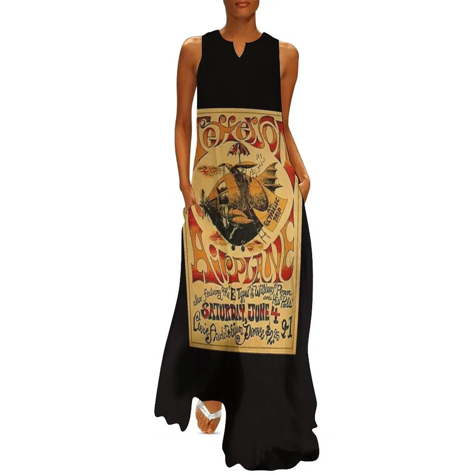 

Jefferson Airplane Concert Long Dress womens clothing birthday dress Woman fashion women's clothing korea stylish