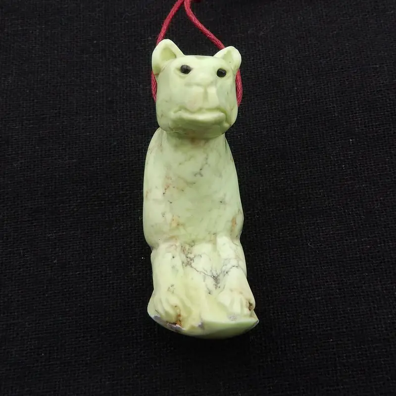 New Design Natural Stone Lemon Jade Carved Animal Pendant Bead 48x43x19mm 36g Fashion Jewelry Necklace Accessories