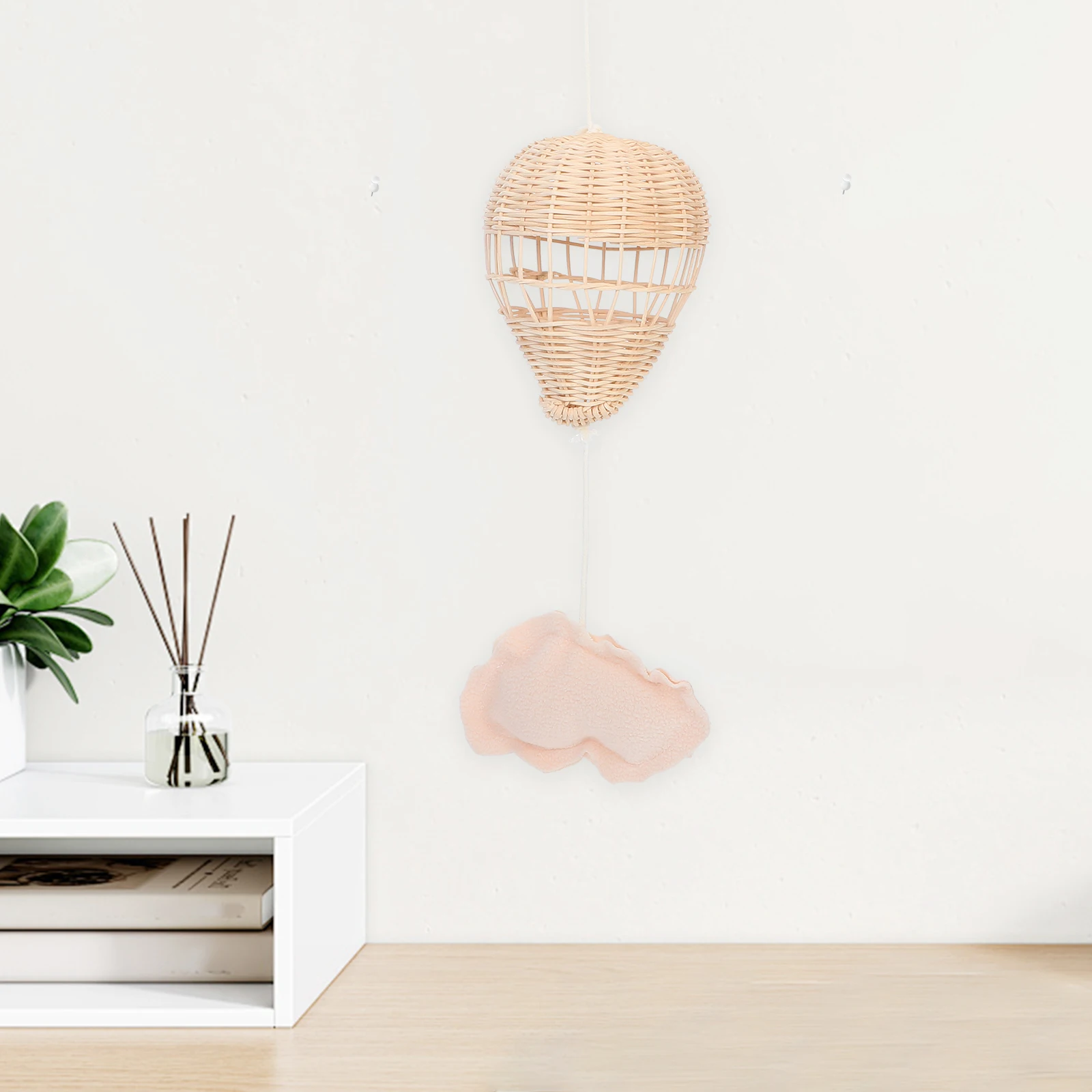 

Rattan Hot Air Balloon Props Handwoven Beige Decorative Ornaments NurseryDecoration PhotoProps Lightweight Portable