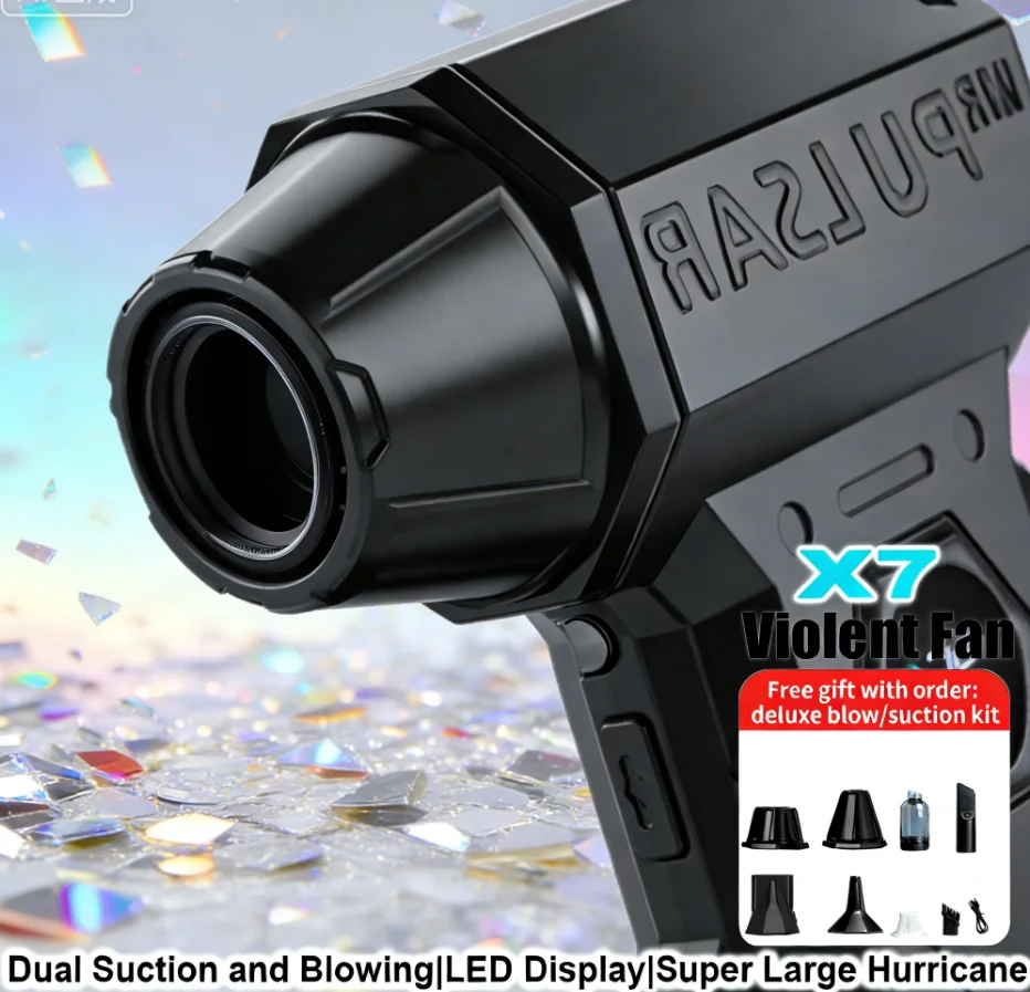 

Воздуходувка X7 Turbo Fan Jet 130000RPM с бесщеточным двигателем, электрический компрессор для очистки дома, автомобиля и электроники, портативная.