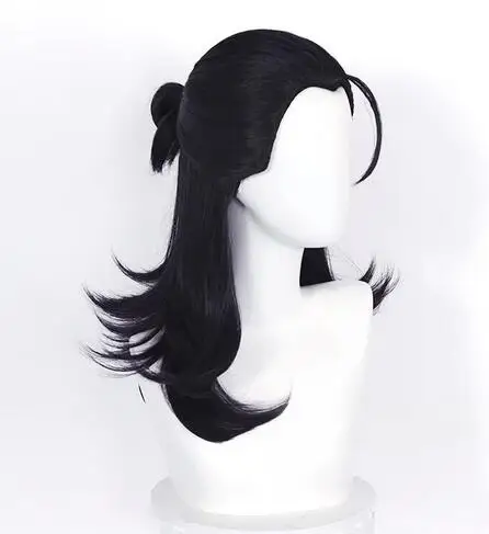 Anime Suguru Geto Cosplay Wig Long Black Wig Heat Resistant Synthetic Hair Party Wigs