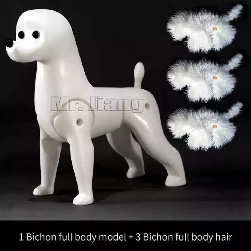 Imagem -02 - Dog Wig Modelo de Design Personalizado Peruca de Cão Usado para a Prática de Habilidades de Higiene Pele de Bichon em Branco sem Manequim Mr.jiang-bichon