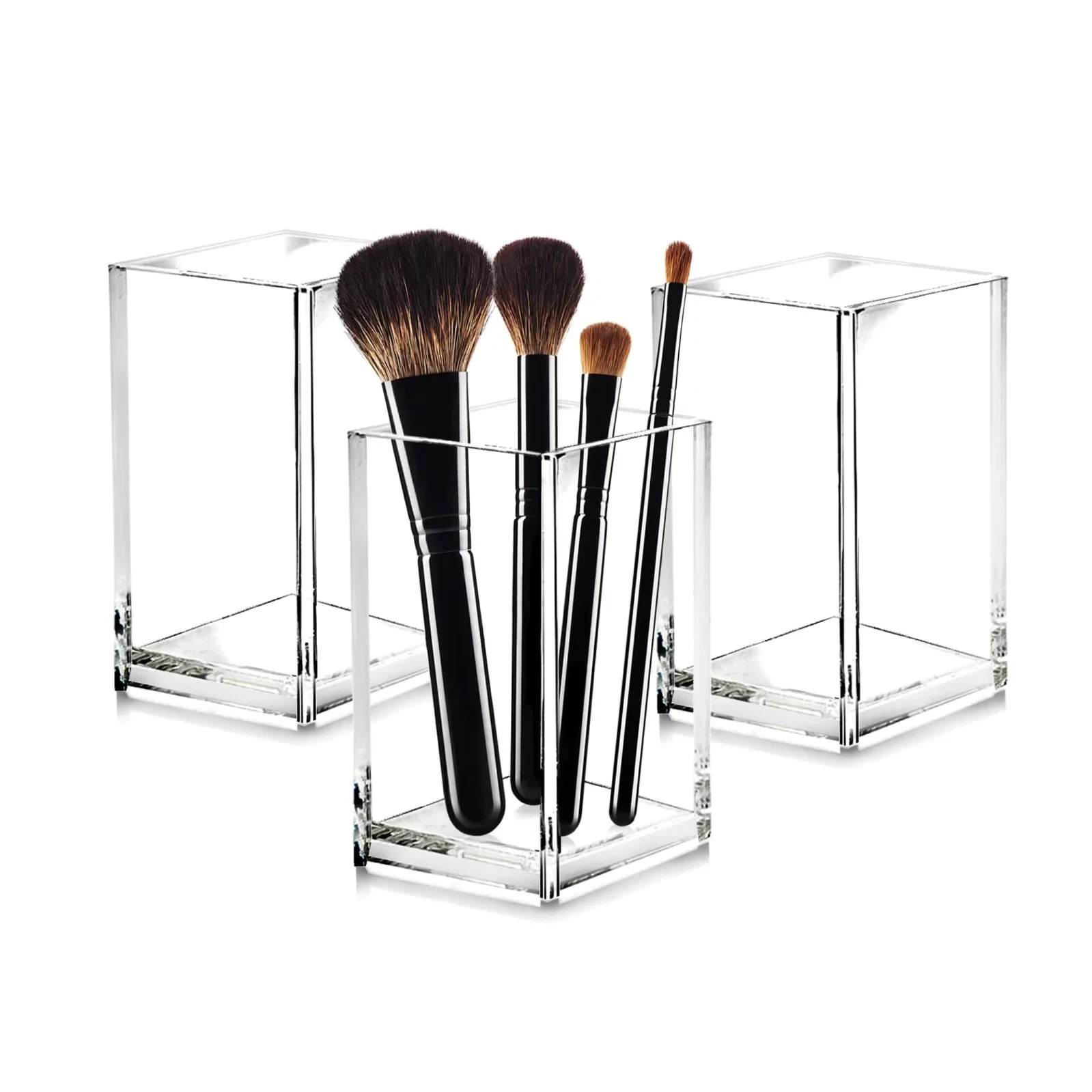 

Makeup Brush Holders Eyebrow Stationery Organizer Office, Desk and Dressers Bathroom Desktop Storage Box Small brush