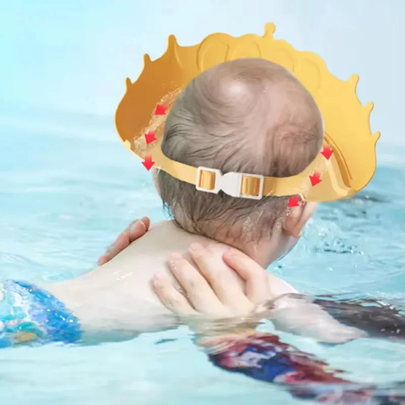 Cuffia da bagno per protezione per le orecchie per neonati - Copri testa per shampoo per bambini, cuffia da doccia regolabile per il lavaggio dei capelli