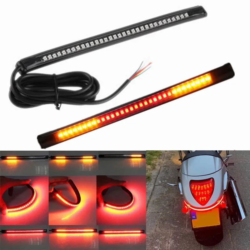 

New 48LED SIGNAL LIGHT STRIP Motorcycle LED Strip Running Brake Stop Turn Signal Tail Light SMD Motorcycle Lighting indicator