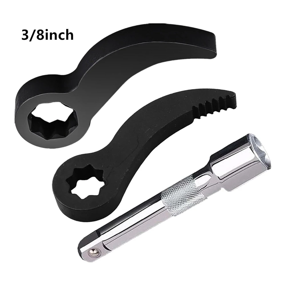 3Pcs Pry Bar Wrench Adaptor-Head,1/2in 3/8in Drive Adjustable Angle-Head Pry Bar,Crowbar Adapter-Head with Extension Bar