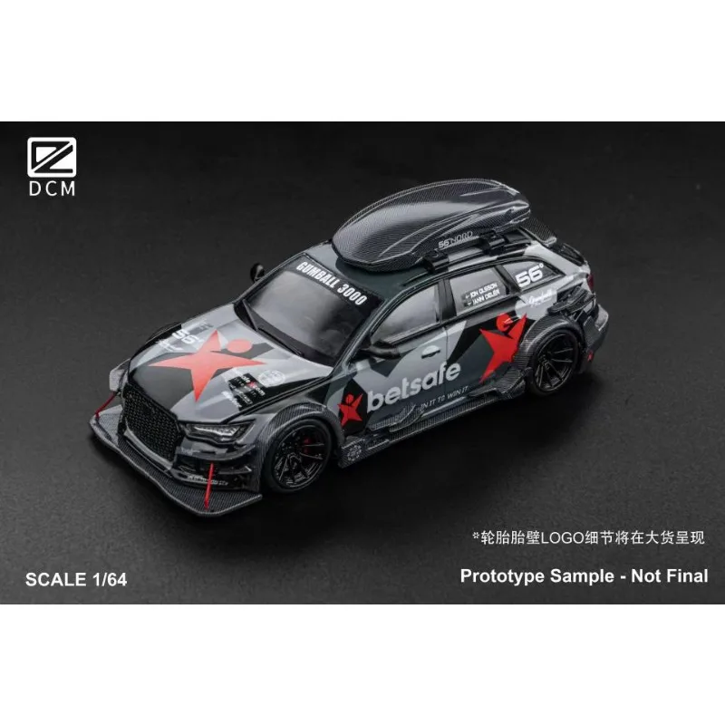 Dcm 1:64 audi rs6 c7 dtm betsafe gumball 3000 camuflagem livria capa aberta, caso de telhado liga removível modelo de carro brinquedo presente