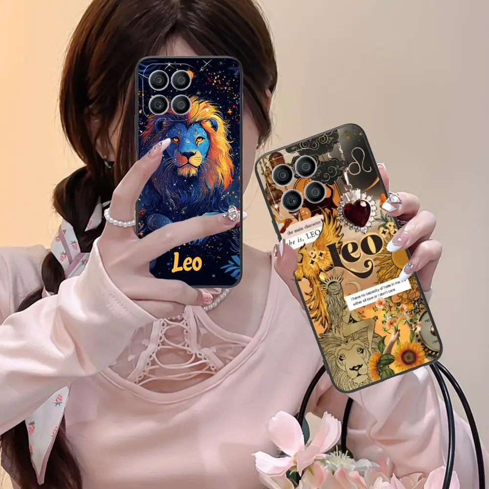 Zodiac Sign Leo حافظة هاتف محمول لهاتف Honor 90 80 70 60 50 30 20 10 9 8 7 Pro S SE Lite 5G غطاء طباعة ملون فاخر جميل #2