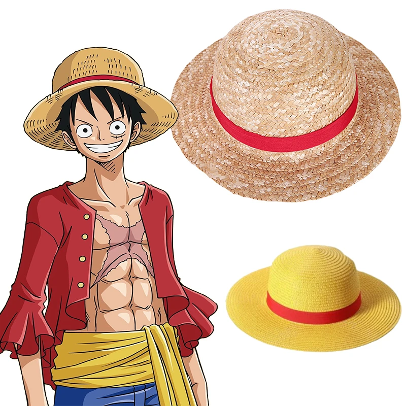 Sombrero de Paja, Accesorio de Cosplay de Anime, Gorra de Luffy, Accesorios para Representaciones Escénicas, Sombrero para el Sol Unisex para Adultos