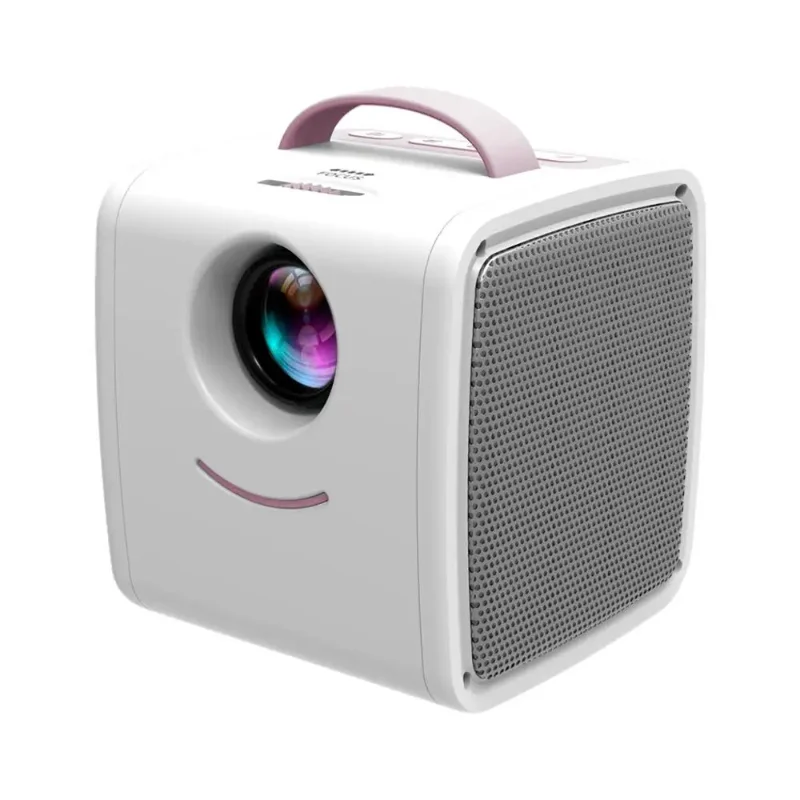 Q2 Projector Portable Night Light Cube LCD LED Kids Story Projector for Kids 700 Lms Support 1080p with USB HD AV SD Slot