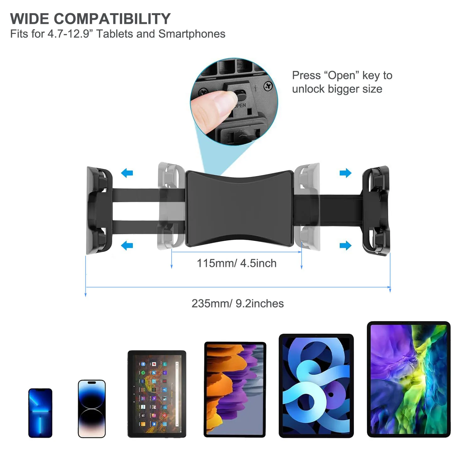 Supporto per tablet con slot per CD per auto, supporto per lettore CD anteriore per camion per iPad Pro 12.9 Air Mini iPhone 16 Samsung Galaxy Z Fold