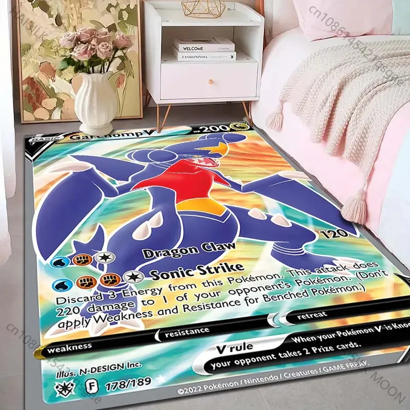 Janpan Pokémon Cards Garchomp Squirtle Bulbasaur Pirnt Carpet Room Decor Children Crawling Mat Living Room Area Rug Floor Mat