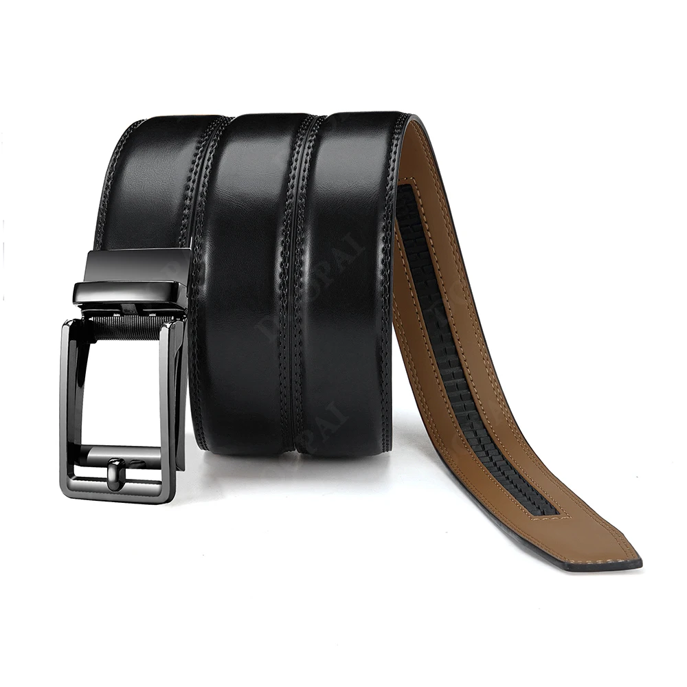 

Men's Leather Ratchet Comfortable Buckle Belt Sliding Buckle, Designed Belt Suitable for Almost Any Occasion and Clothing