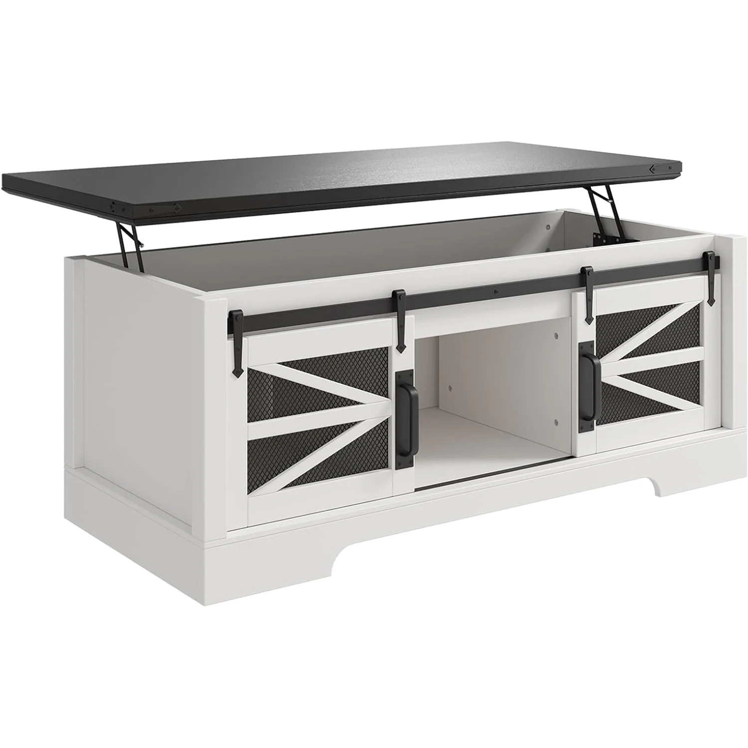 

Журнальный столик с подъемным верхом и раздвижными дверями сарая, большой отсек для хранения, прямоугольный стол для прихожей для гостиной, домашнего офиса