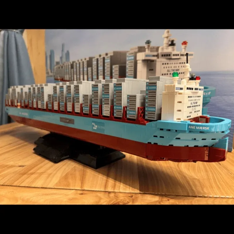 New 2026 Dual-Fuel Container Vessel Bricks Puzzle Ship Boat Assembly Model Kits Vessels Building Blocks Toys Adult Gift view 2