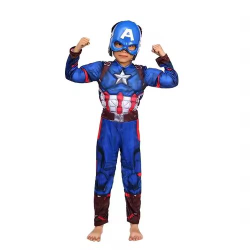 Captain America Muscle Costume Superhero Captain America Muscle Cosplay Jumpsuit Shield Halloween Carnival Party Costume for Kid - Image 10