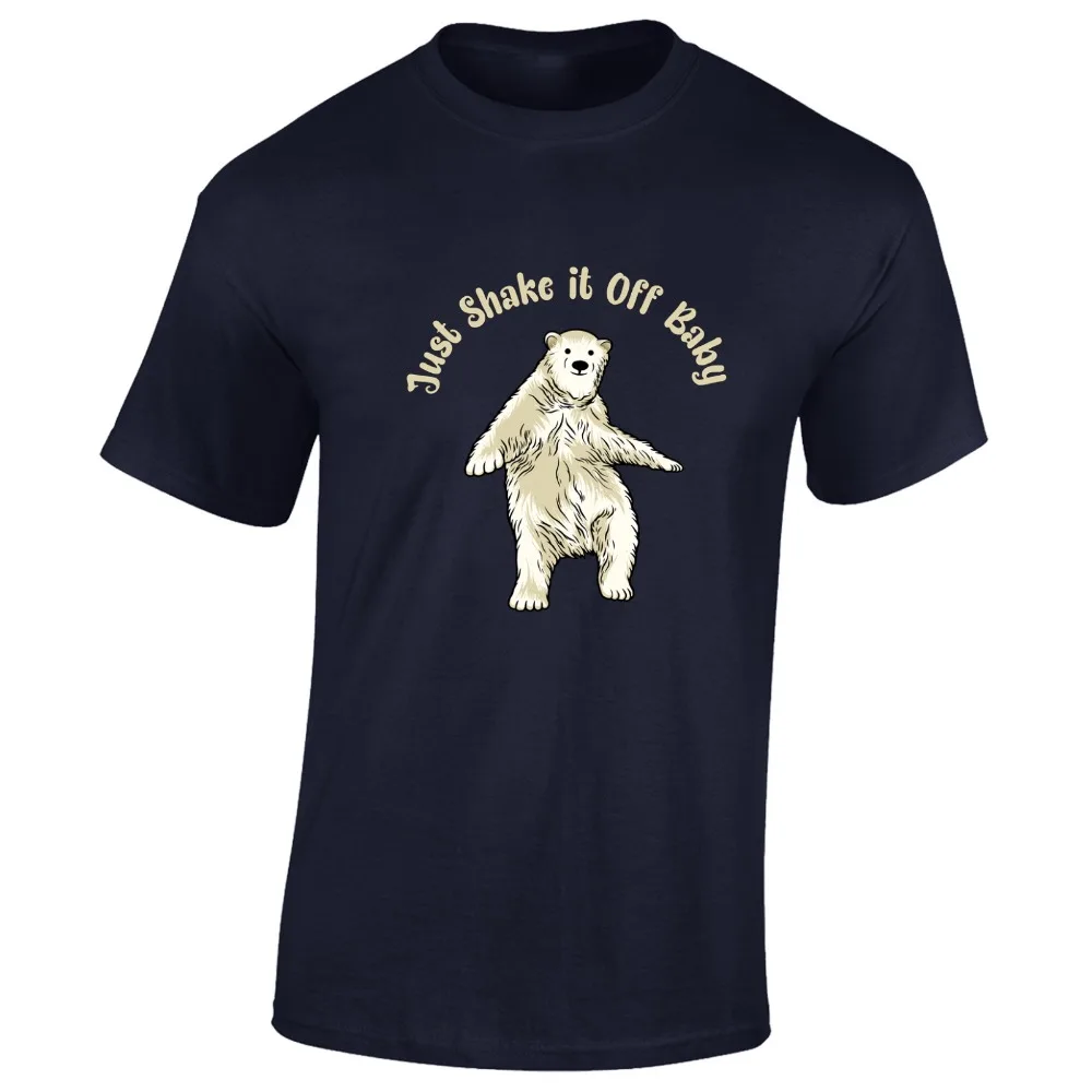 فقط هزتها الطفل تي شيرت الدب القطبي مضحك لطيف الحيوان الطبيعة تصميم الرجال للجنسين البلوز عالية الجودة ملابس علوية من القطن