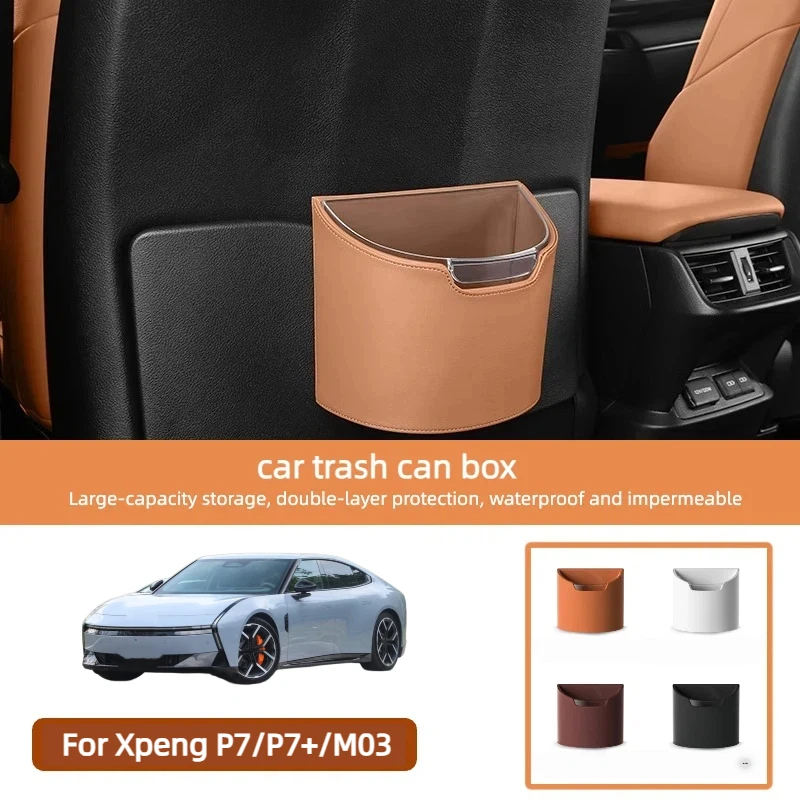 

Double Layer Hanging Car Trash Can Seat Back Storage Box For Xpeng P7 P7+ M03 2024 2025 Car Interior Accessories