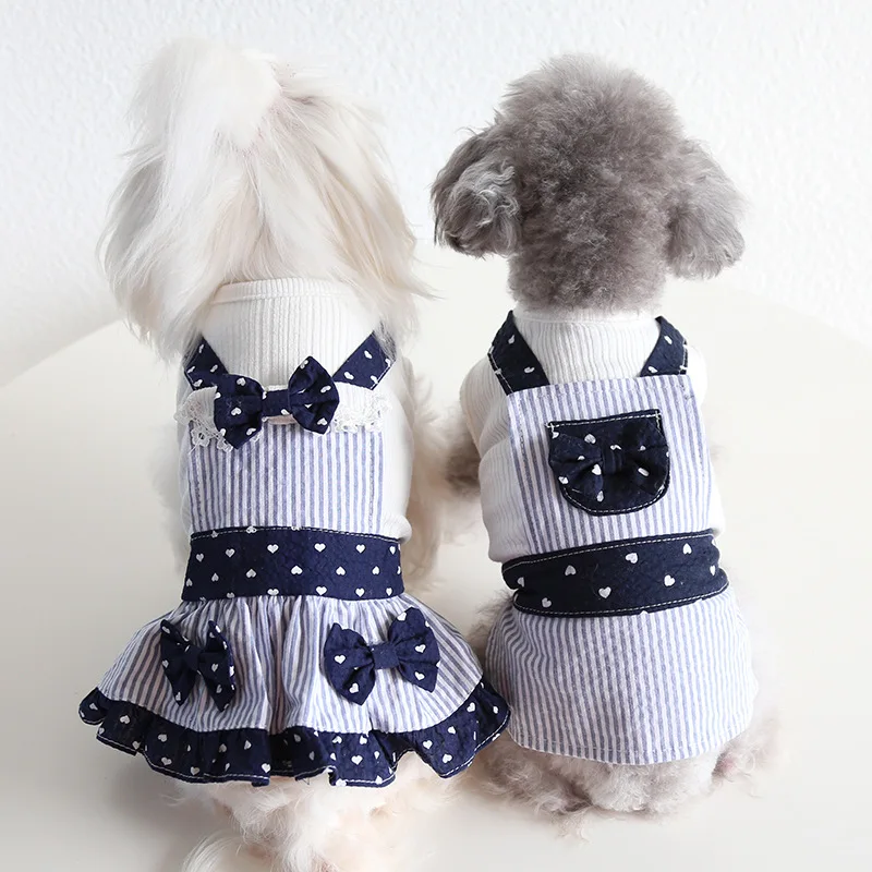 

Cute Dog Bowknot XL Dress For Pet Dogs Fashion Luxury Summer Clothes Maltese Chihuahua Outfit Wholesale Dog Clothing New