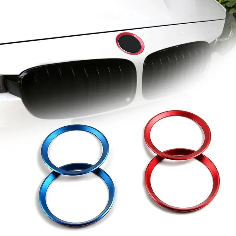 Image of 1 Stück vordere und hintere Logos sind für BMW 3er 5er 320LI 520LI 82 mm/74 mm vordere und hintere Abzeichen-Dekorringe geeignet