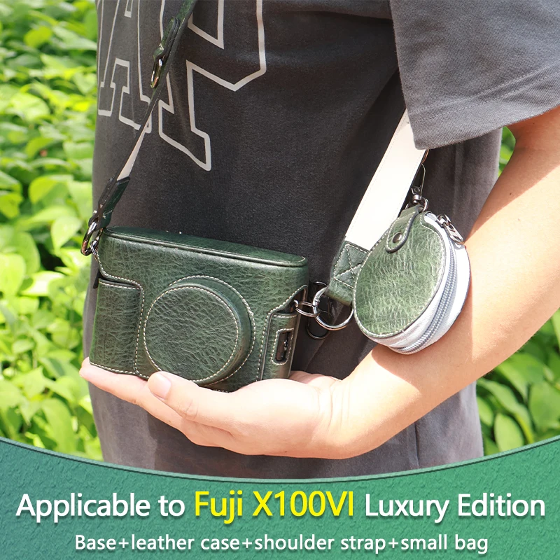 Suitable for Fuji X100VI base leather case x100VI silicone protective case, dustproof and anti drop camera bag