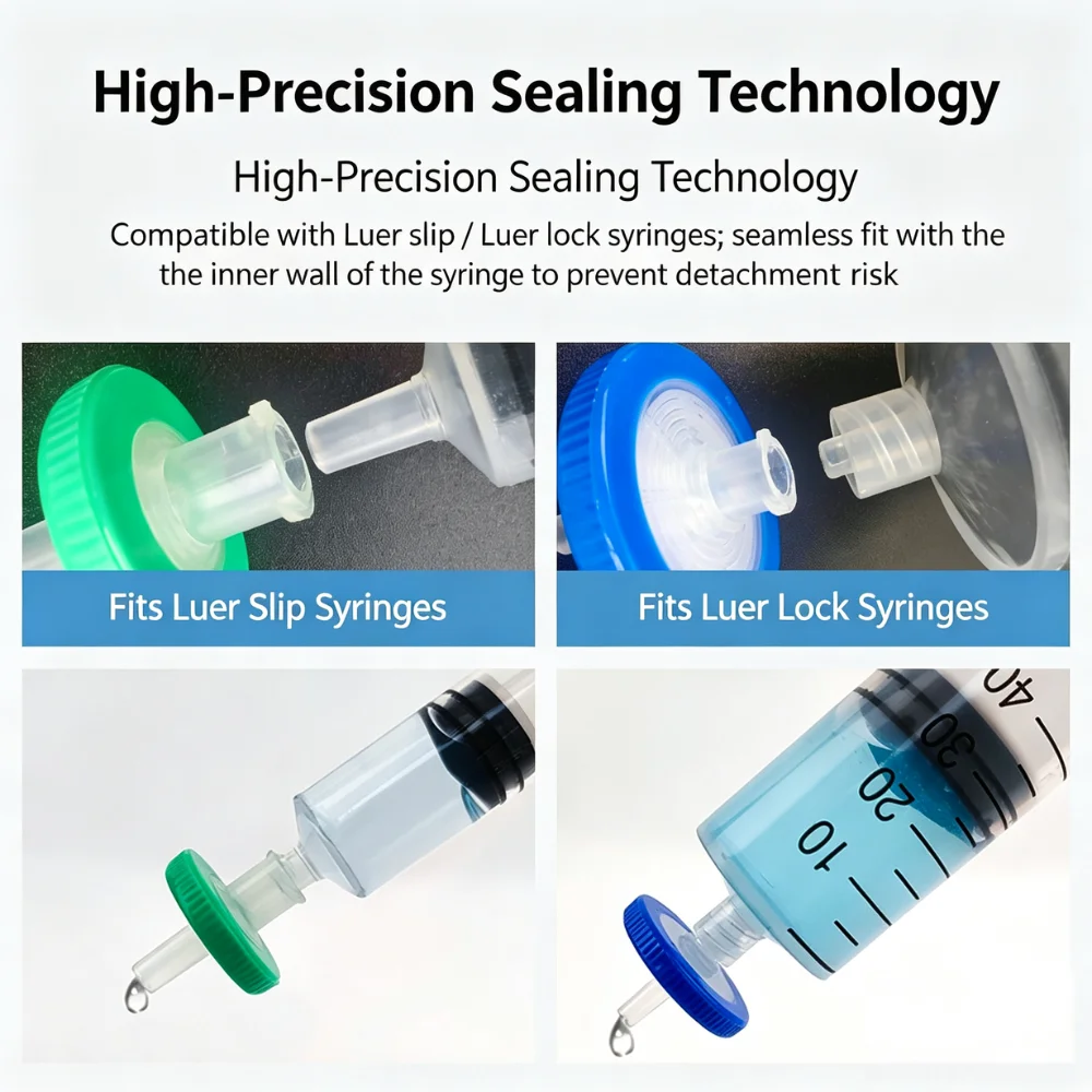 100pcs/Pack  Lab Use Syringe Filter 13 25mm PES PVDF PTFE Nylon MCE 0.22μm 0.45μm Sterile Lab Sample Prep Low Protein Binding