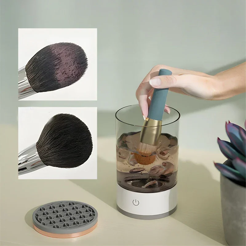 

Electric Makeup Brush Cleaner Machine 3-in-1 with USB Charging: Automatic Cosmetic Brush Quick Dry Cleaning Tools