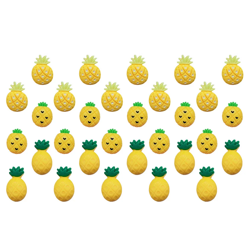 

30 Pcs Cartoon Thumbtack Decorative Push Pin Tacks Lovely Pineapple Shape Resin Material Multipurpose Office Party