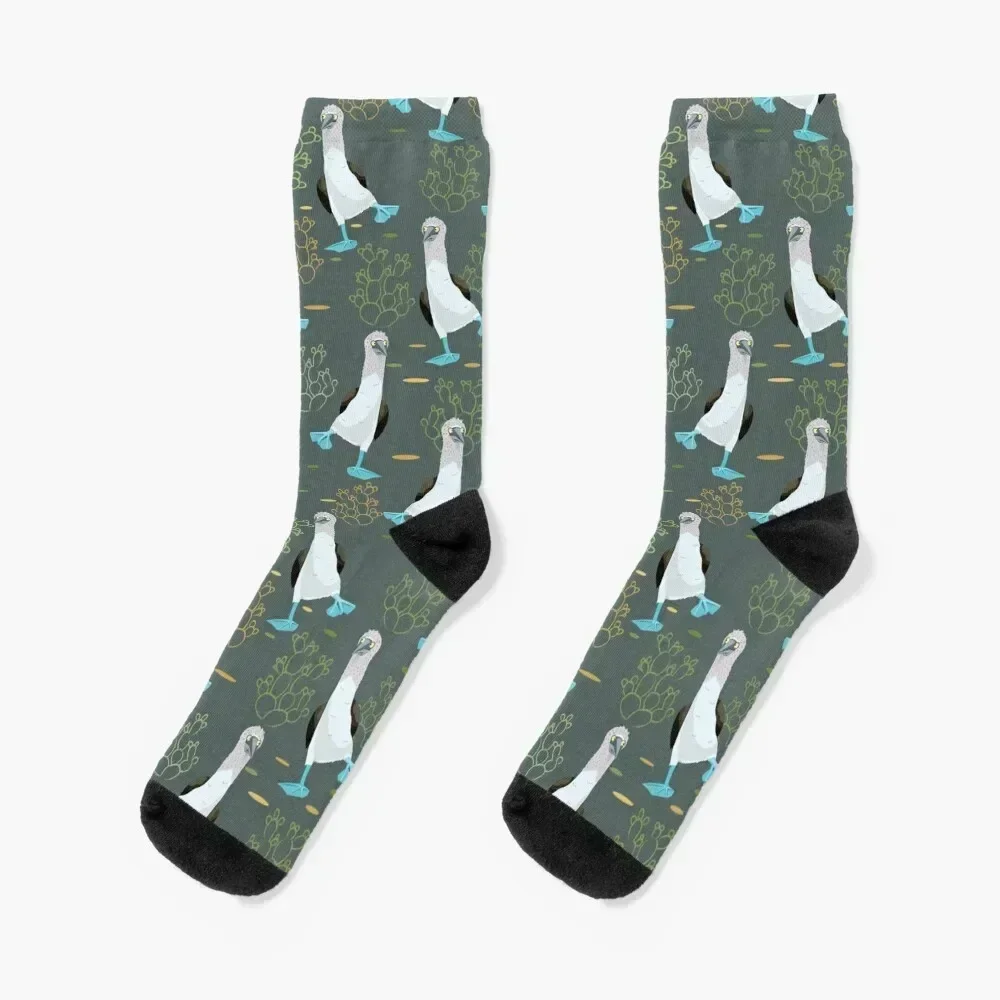 Dancing blue-footed boobies pattern Socks Non-slip valentine gift ideas Women's Socks Men's