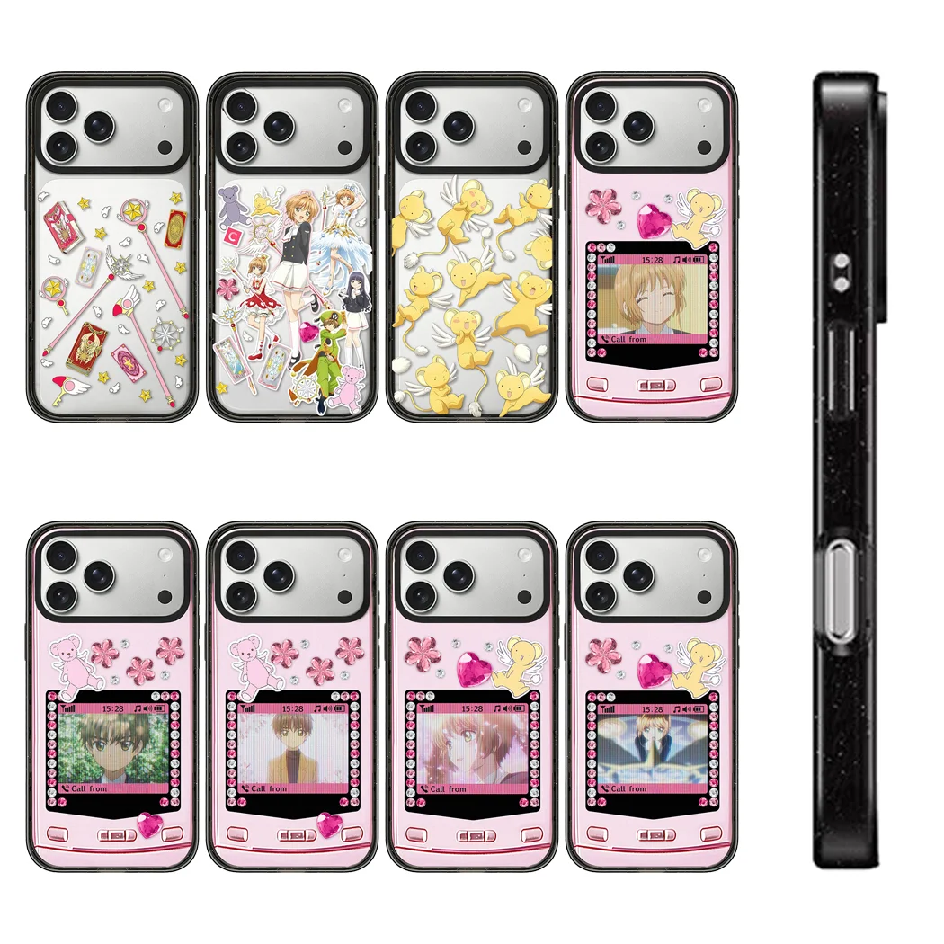 

Anime Pink Wand 2.0 Acrylic Black Border Phone Cover for IPhone 12 13 14 15 16 17 Pro Max Case for IPhone 17 Air