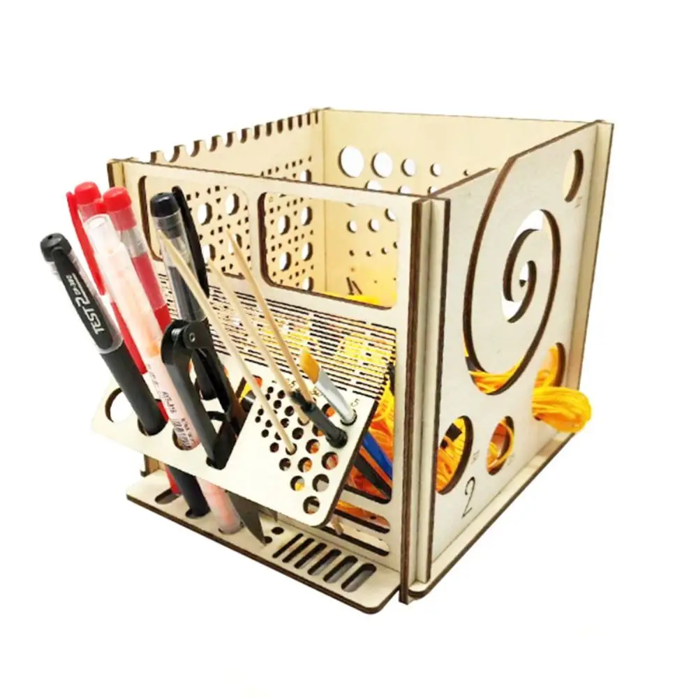 Wooden Frame Paint Brush Holder Multihole DIY Makeup Brushes Shelf Large Capacity Saving Space Watercolor Brush Rack