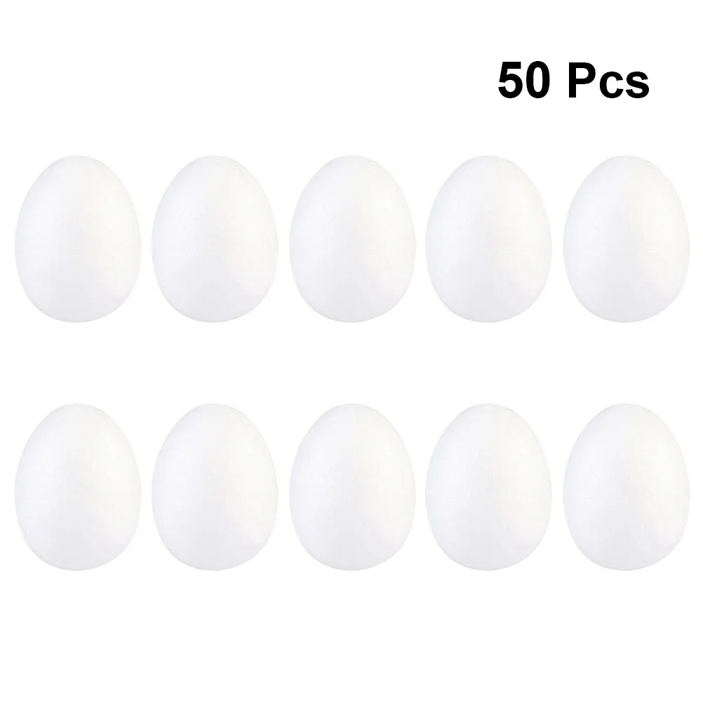 50 stuks 6 cm schilderij schuim eieren DIY Craft Kit voor Pasen Kids Art Fun decoratieve ornament kinderen creatieve activiteit