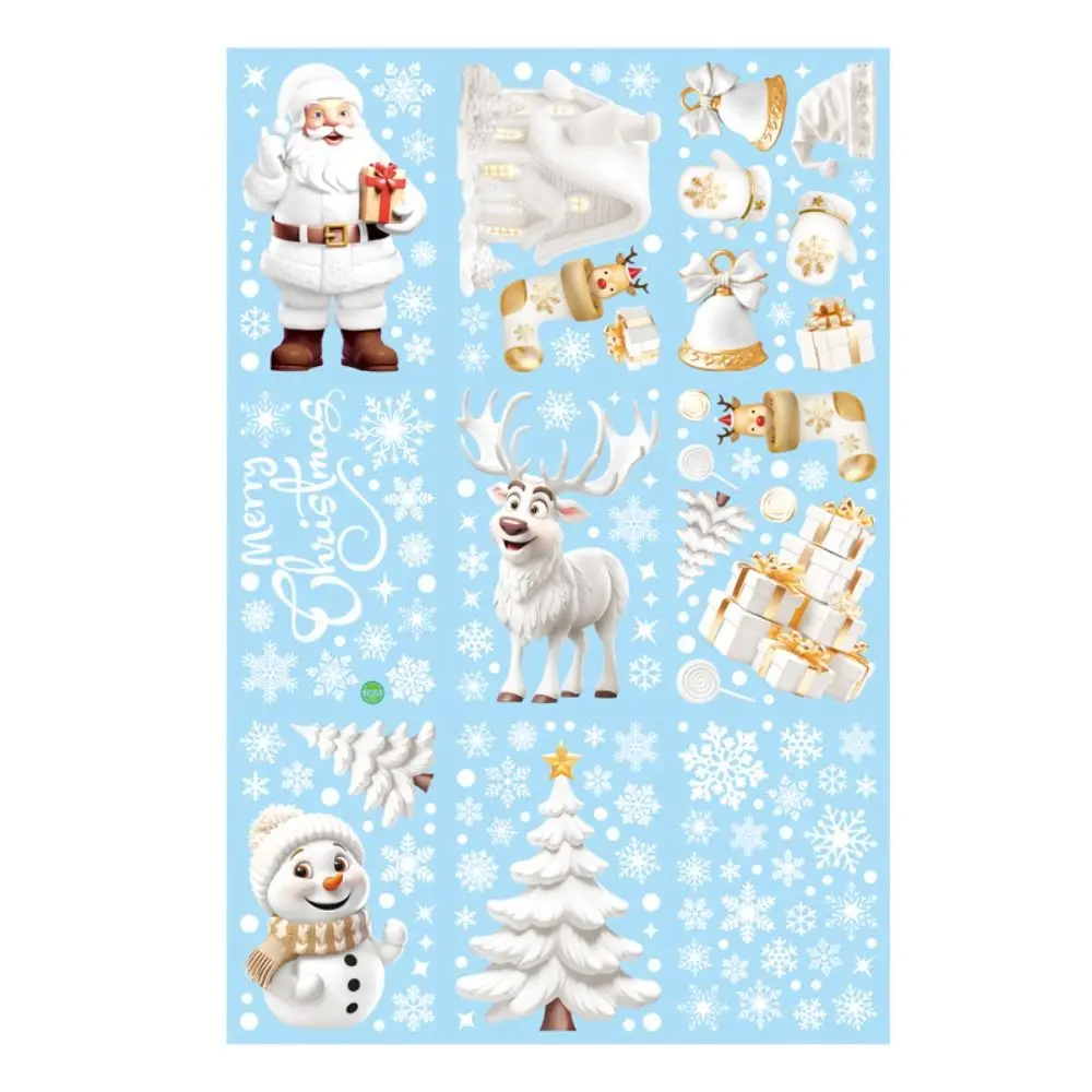 New Removable Christmas Window Stickers Christmas Tree Santa Claus Home Decor Wall Decal New Year Gifts Party Decoration