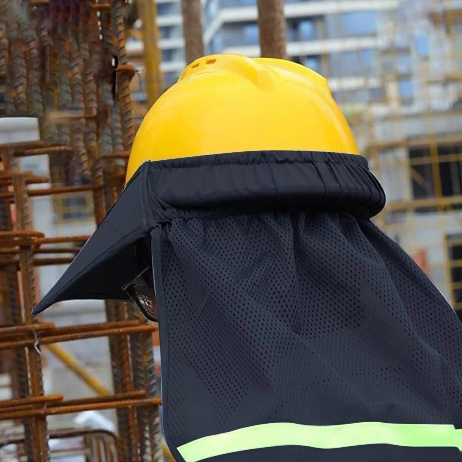 Neck Shield Helmet Construction Safety Reflective Hard Hat Shade With Reflective Strip Safety Gear Attachment For Sun Working