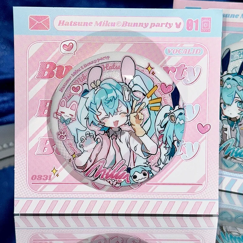 

2pcs Miku Anime Badge 58mm Cute Rabbit Round Button Badge Enamel Pin Itabag Decoration Ornament Anime Figures Peripheral Toys