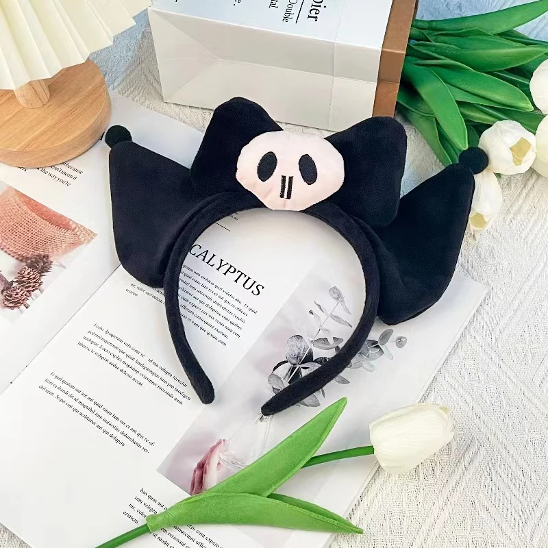 Sanrio Kuromi Princess Hair Band Cute Cartoon Cosplay Skull Hair Hoop For Women Halloween Festival Headbands Hair Accessories