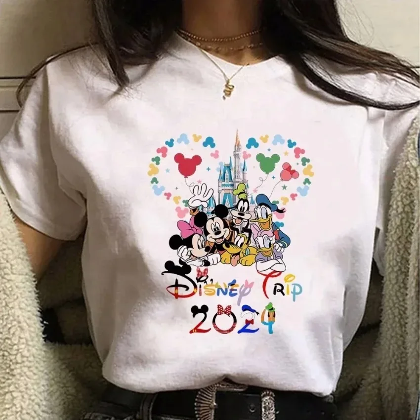 Disney Trip 2024 Family Matching Shirts Funny Mickey Minnie Tshirts Look Dad Mom Kids Tees Top First Disneyland Vacation Outfits