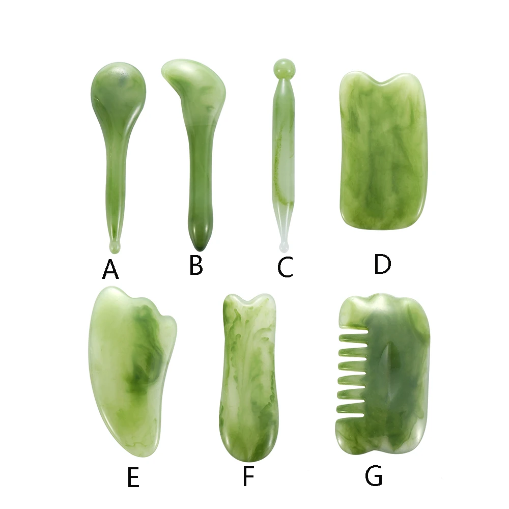 Portable Multi- shape Mixed Health Care Natural Resin Facial Relaxing Facial Massage Tool Gua Sha Board