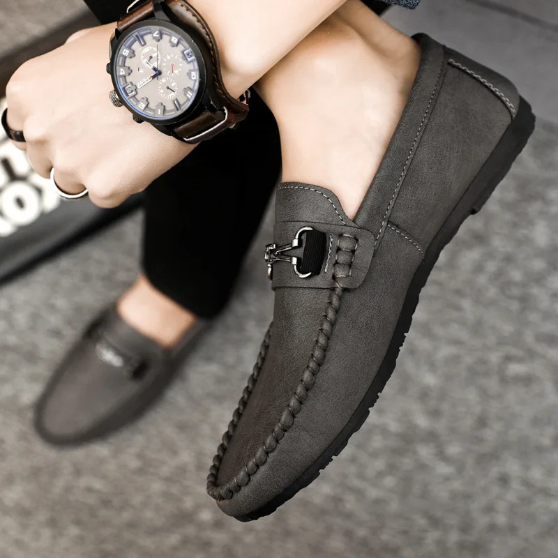 Leather Men Shoes Casual Luxury Brand Formal Mens Loafers Moccasins Italian Breathable Slip on Male Boat Shoes Plus Size